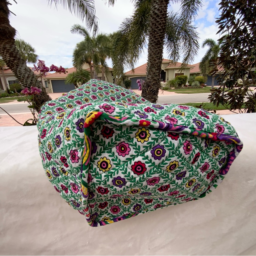 Vera Bradley Viva La Vera Duffle Bag Floral Cotton Weekender Handbag Travel - Picture 11 of 16
